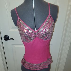 Central Park West Tank top sequin pink Small